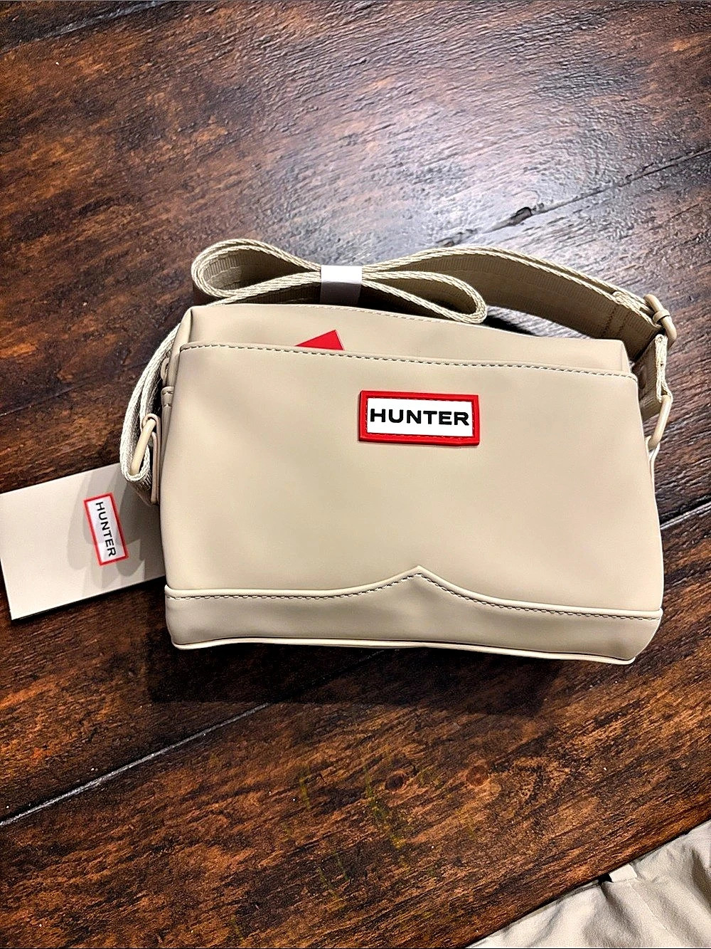 Hunter Women's Rubberized Crossbody Bag Beige NWT